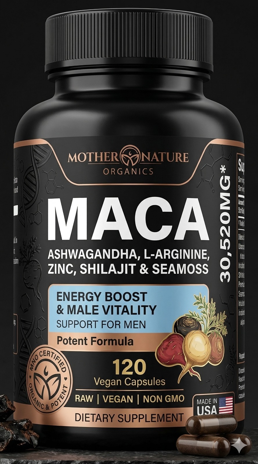 MACA ASHWAGANDHA 120 CAPS BOTANICAL ORIG